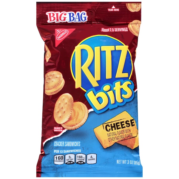 Galletas Ritz con Queso Ritz Bits, 3 oz, Paquete de 12 - 00677