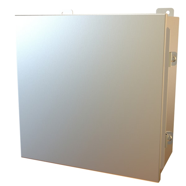 Hammond 316 Stainless Steel Electrical Enclosures, 12 in H, 6 in D, 12 in W, NEMA 4X, Hinged - 1414N4PHS16L6