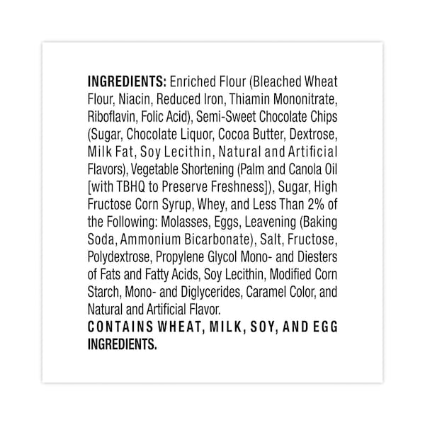 Galletas de chispas de chocolate caseras de la abuelita, paquete de 25 oz, 2 galletas, PK60, 60PK - 45092