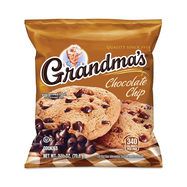 Galletas de chispas de chocolate caseras de la abuelita, paquete de 25 oz, 2 galletas, PK60, 60PK - 45092