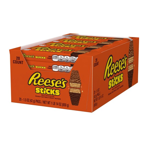 Hershey's Reese's Sticks Crisp Wafer Barra de Caramelo de Chocolate con Leche y Mantequilla de Cacahuate de 1.5 oz - 3400015141