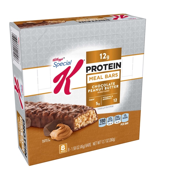Barras de Comida de Proteína Kellogg's Special K de Chocolate y Mantequilla de Cacahuate, 1.59 oz, paquete de 48 - 3800029189