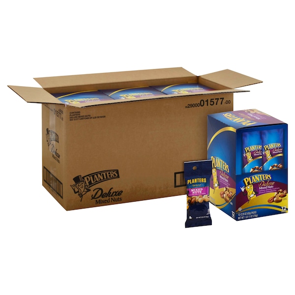Kraft Planters Deluxe Mixed Nuts 2.25 oz. Tubo, PK72 - 00029000015777