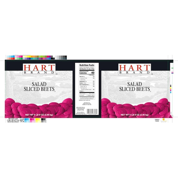 Ensalada de remolacha en rodajas Hart Hart de 104 oz., paquete de 6 - F007022207348