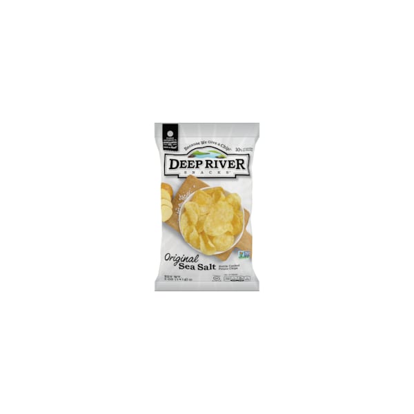 Papas Fritas de Papa Kettle originales con sal de Deep River Snacks de 5 oz., paquete de 12 - 17119