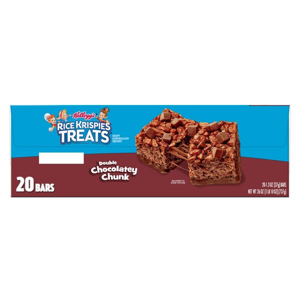 Kelloggs Double Chocolate Chunk Rice Krispie Treats Paquete de 1.3 oz, PK80 - 3800026847