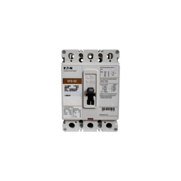 Eaton Molded Case Breakers MCCBs HFD 3P 150A 600V 50/60Hz 3Ph F Frame - HFDDC3150WF01