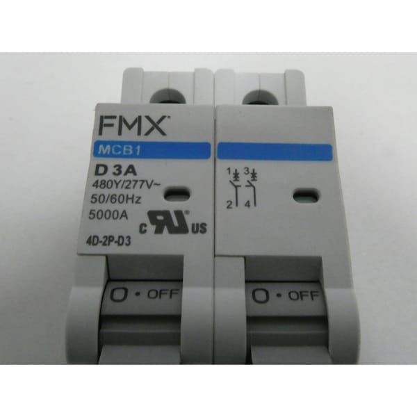 Fmx 2P 3A AMP 480V-AC MINIATURE CIRCUIT BREAKER - MCB1 4D-2P-D3