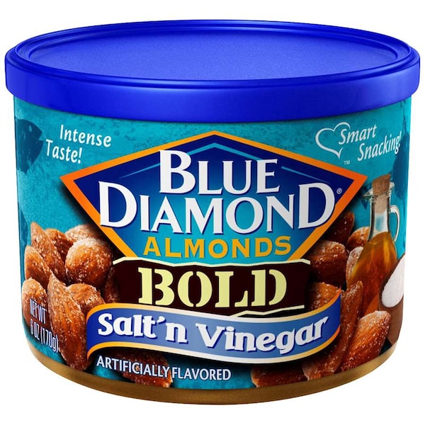 Diamante Azul Blue Diamond Sabor a Sal & Vinagre Intenso 6 oz., Paquete de 12 - 05338.