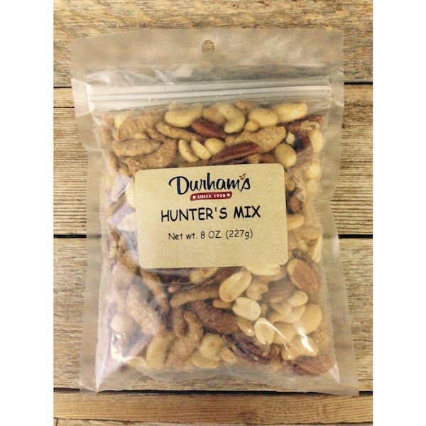 Mezcla de botanas de nueces y palitos de sésamo Durhams Hunter's en bolsa de 8 oz - 7304259115