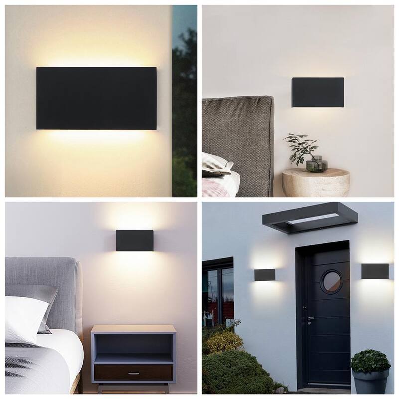 C Cattleya 9.75 pulgadas Negro con Cableado Difuminable LED Linterna de Pared Exterior Aplique - CA2488-W
