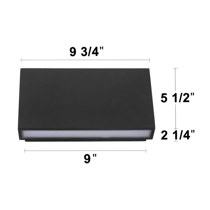 C Cattleya 9.75 pulgadas Negro con Cableado Difuminable LED Linterna de Pared Exterior Aplique - CA2488-W