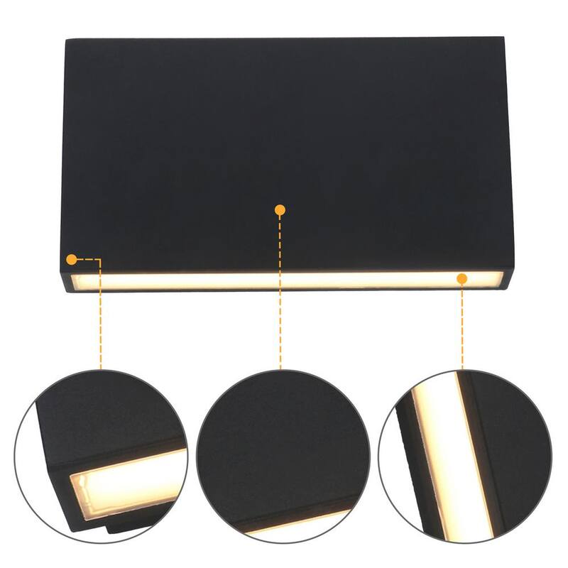 C Cattleya 9.75 pulgadas Negro con Cableado Difuminable LED Linterna de Pared Exterior Aplique - CA2488-W