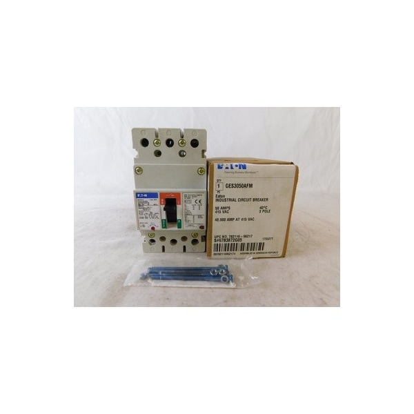 Eaton Molded Case Breakers MCCBs GES 3P 50A 120V 50/60Hz 3Ph EG Frame - GES3050AFM