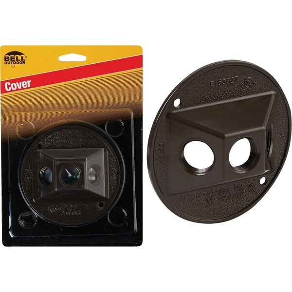 Bell Electrical Box Cover, Round, Die-Cast Aluminum, Lampholder/Cluster Cover - 5197-7