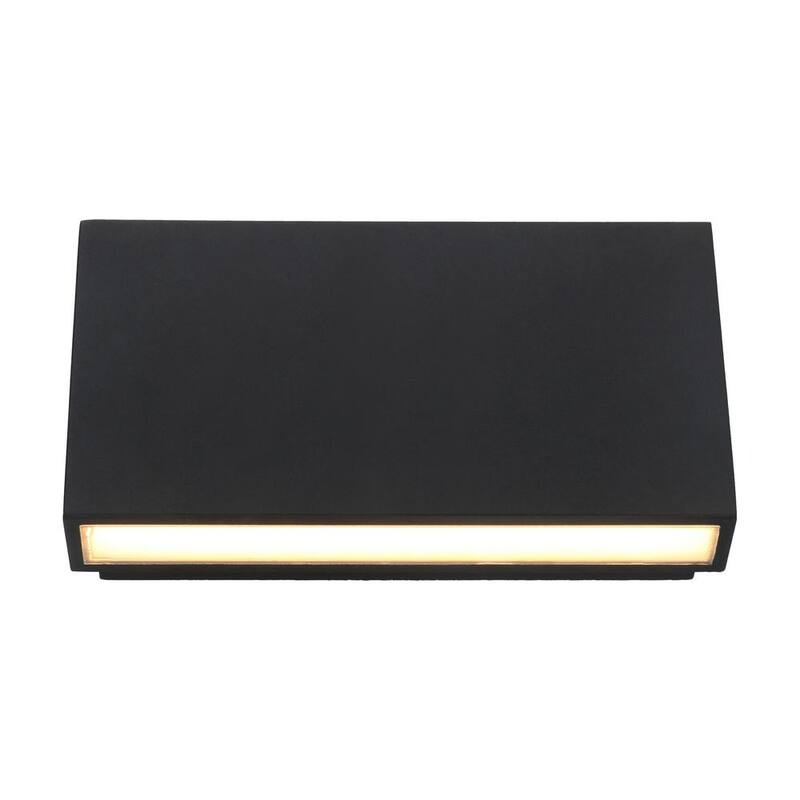 Lámpara de pared exterior de aluminio con dos luces LED en negro, con conexión eléctrica. Paquete de 1 unidad - CA2228-W