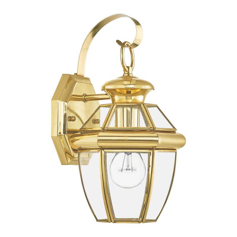 AVIANCE LIGHTING Aston 12.5 pulgadas 1 Luz Linterna de Pared para Exteriores con Cableado Duro en Latón Pulido, sin focos incluidos - HD00421.