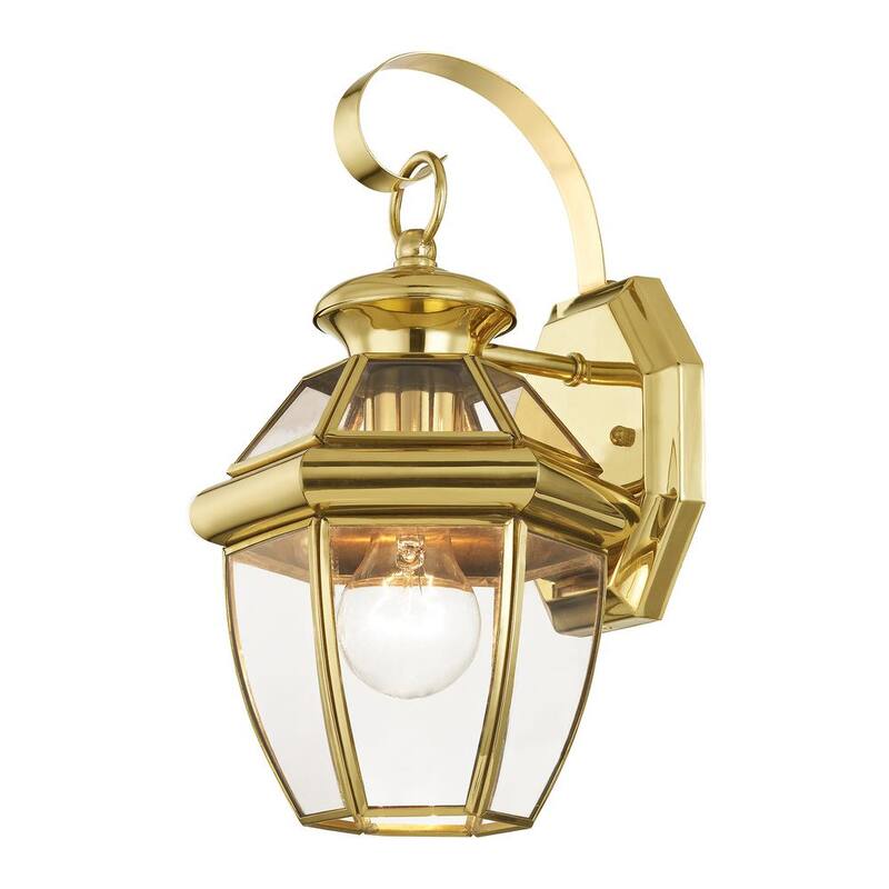 AVIANCE LIGHTING Aston 12.5 pulgadas 1 Luz Linterna de Pared para Exteriores con Cableado Duro en Latón Pulido, sin focos incluidos - HD00421.