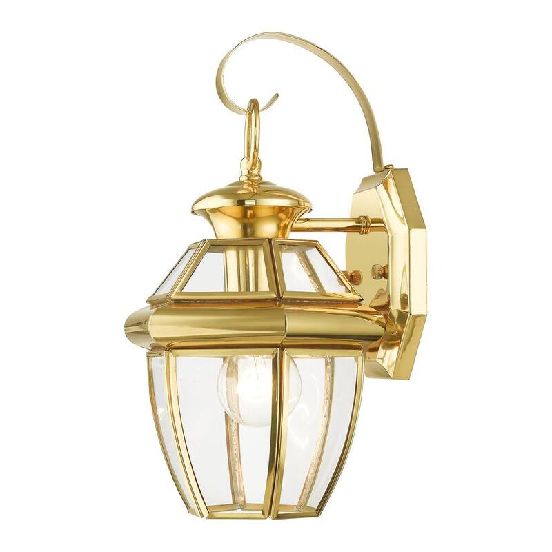 AVIANCE LIGHTING Aston 12.5 pulgadas 1 Luz Linterna de Pared para Exteriores con Cableado Duro en Latón Pulido, sin focos incluidos - HD00421.