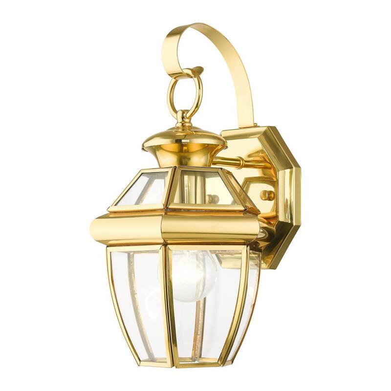 AVIANCE LIGHTING Aston 12.5 pulgadas 1 Luz Linterna de Pared para Exteriores con Cableado Duro en Latón Pulido, sin focos incluidos - HD00421.
