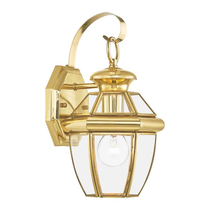 AVIANCE LIGHTING Aston 12.5 pulgadas 1 Luz Linterna de Pared para Exteriores con Cableado Duro en Latón Pulido, sin focos incluidos - HD00421.