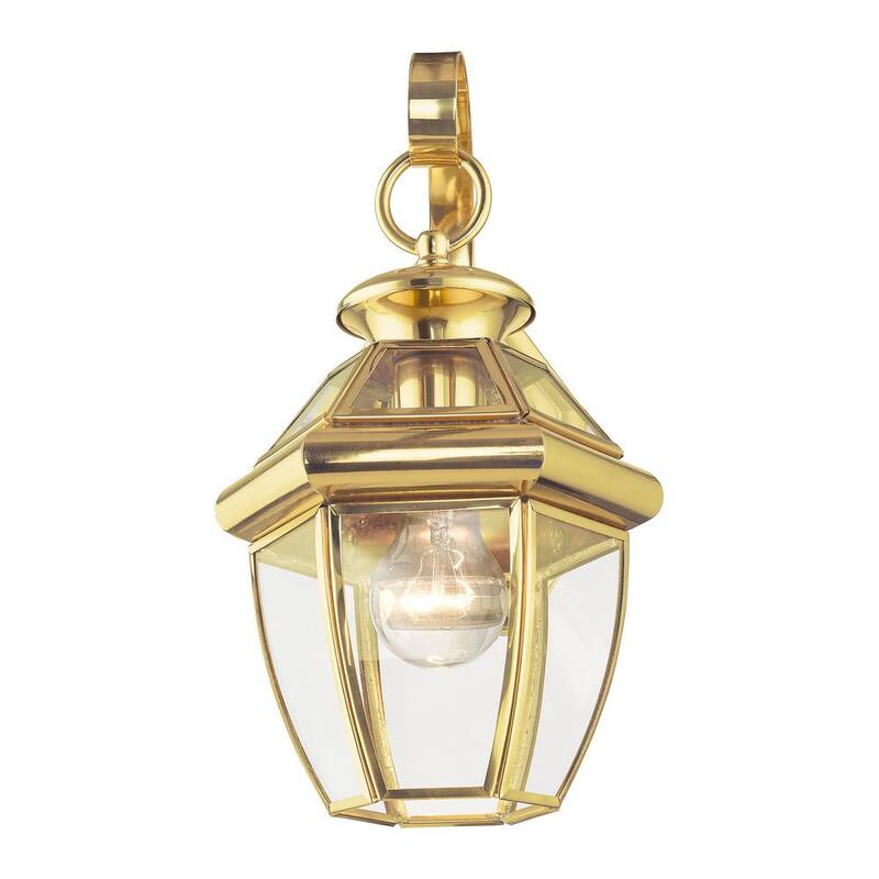 AVIANCE LIGHTING Aston 12.5 pulgadas 1 Luz Linterna de Pared para Exteriores con Cableado Duro en Latón Pulido, sin focos incluidos - HD00421.