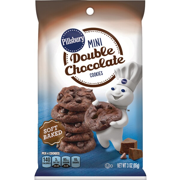 Galletas Mini Suaves Horneadas Doble Chocolate Pillsbury Pillsbury 18 oz., Paquete con 9 unidades - 18000-49546