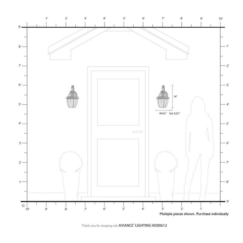 Lámpara de pared para exteriores AVIANCE LIGHTING Aston 1 Light en color negro - HD00612
