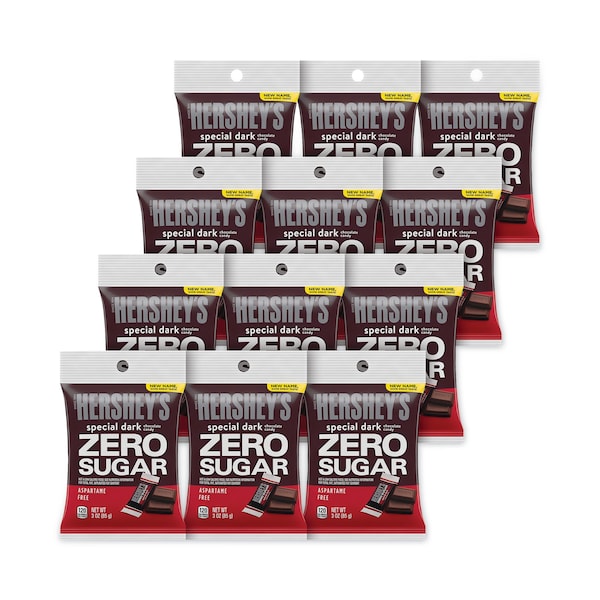 Hersheys Miniatures Chocolate Especial Oscuro sin Azúcar, Bolsa de 3 oz, PK12, 12PK - 27021