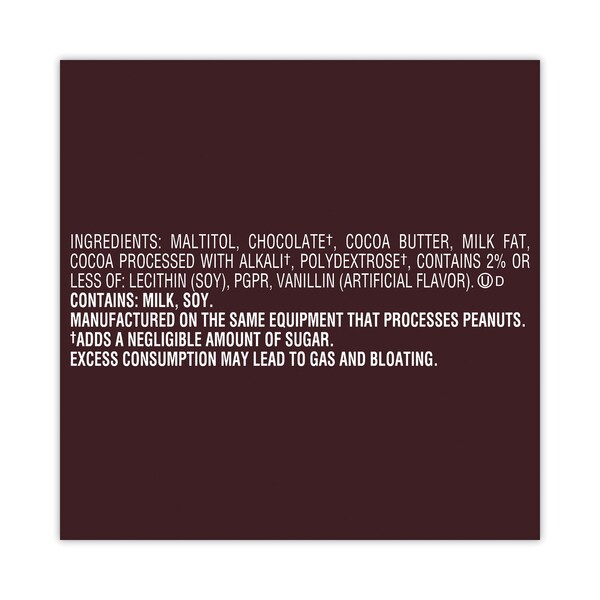 Hersheys Miniatures Chocolate Especial Oscuro sin Azúcar, Bolsa de 3 oz, PK12, 12PK - 27021