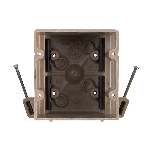 Allied Moulded Products Electrical Box, 32.5 cu in, 2 Gangs - H2300=NK