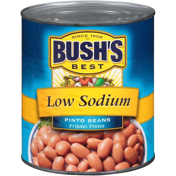 Los Mejores Frijoles Pintos de Bajo Contenido de Sodio de Bush's Best en Lata #10, PK6 - 01819