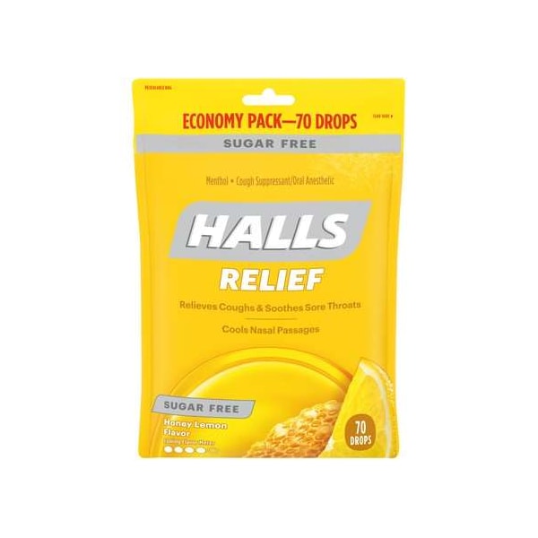 
Halls Halls Pastillas para la Tos sin Azúcar Sabor Miel y Limón, 70 unidades, paquete de 12 - 00155