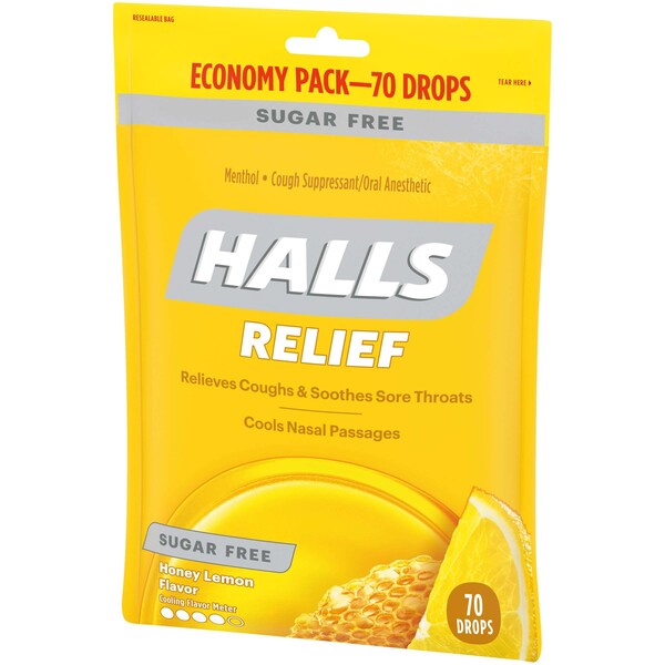 
Halls Halls Pastillas para la Tos sin Azúcar Sabor Miel y Limón, 70 unidades, paquete de 12 - 00155
