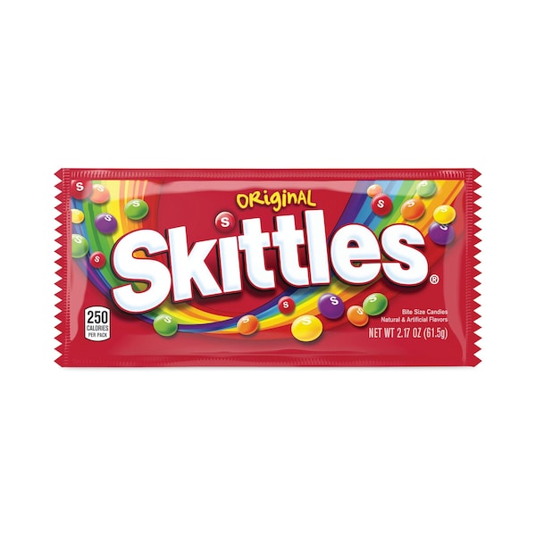 Caramelo masticable Skittles, Original, Bolsa de 217 oz, PK36, 36 unidades - 551700