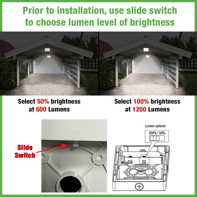 Luz LED blanca ETi de 9 pulgadas para exteriores, resistente a impactos, con 3 opciones de temperatura de color, resistente a la intemperie y al óxido, con un aumento de 600 a 1200 lúmenes - 504091120