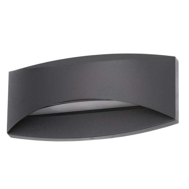 Colección de Decoradores para el Hogar Greeleyville 5 pulgadas 2-Luz Linterna de Pared Exterior Integrada LED en Negro Arena con Vidrio Esmerilado - 23736