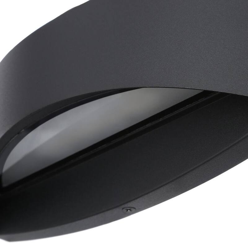 Colección de Decoradores para el Hogar Greeleyville 5 pulgadas 2-Luz Linterna de Pared Exterior Integrada LED en Negro Arena con Vidrio Esmerilado - 23736