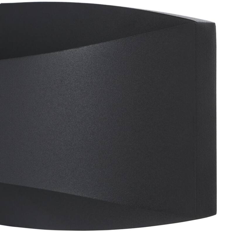 Colección de Decoradores para el Hogar Greeleyville 5 pulgadas 2-Luz Linterna de Pared Exterior Integrada LED en Negro Arena con Vidrio Esmerilado - 23736