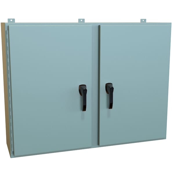 Hammond Steel Electrical Enclosures, 36 in H, 12 in D, 48 in W, NEMA 4, Hinged - HN4WM364812GY
