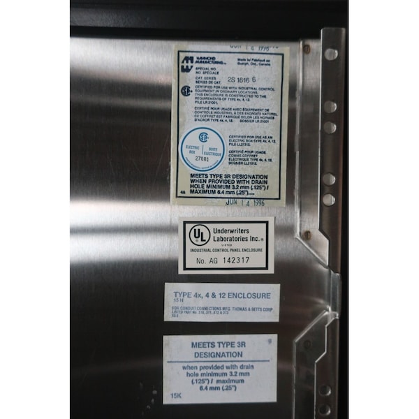 Hammond Stainless Steel Electrical Enclosures, 16 in H, 6 in D, 16 in W - 2S16166