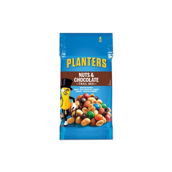 Kraft Foods Planters, MEZCLA PARA EL CAMINO, NUEZ Y CHOCOLATE, BOLSA DE 2 ONZAS, 72 UNIDADES POR CAJA, PAQUETE DE 72 - 00027