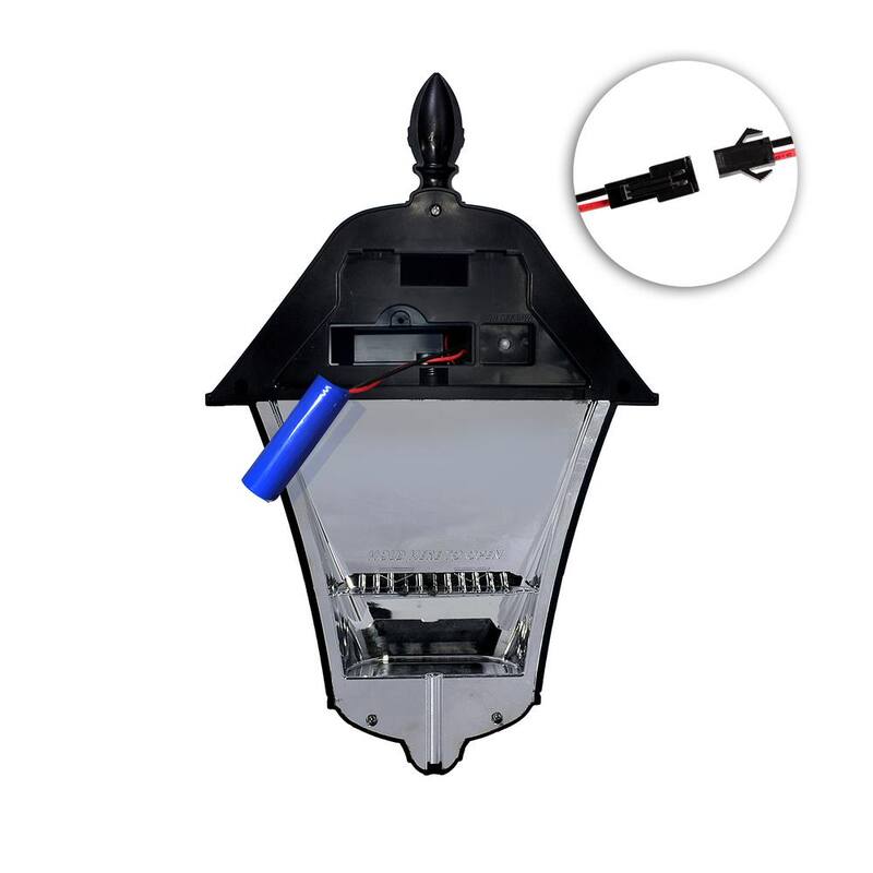GAMA SONIC Baytown II Bombilla 130 lúmenes Negro Lámpara de pared de LED cálida blanca solar para exteriores resistente al clima para garaje y porche (paquete de 2) - 105BP250040
