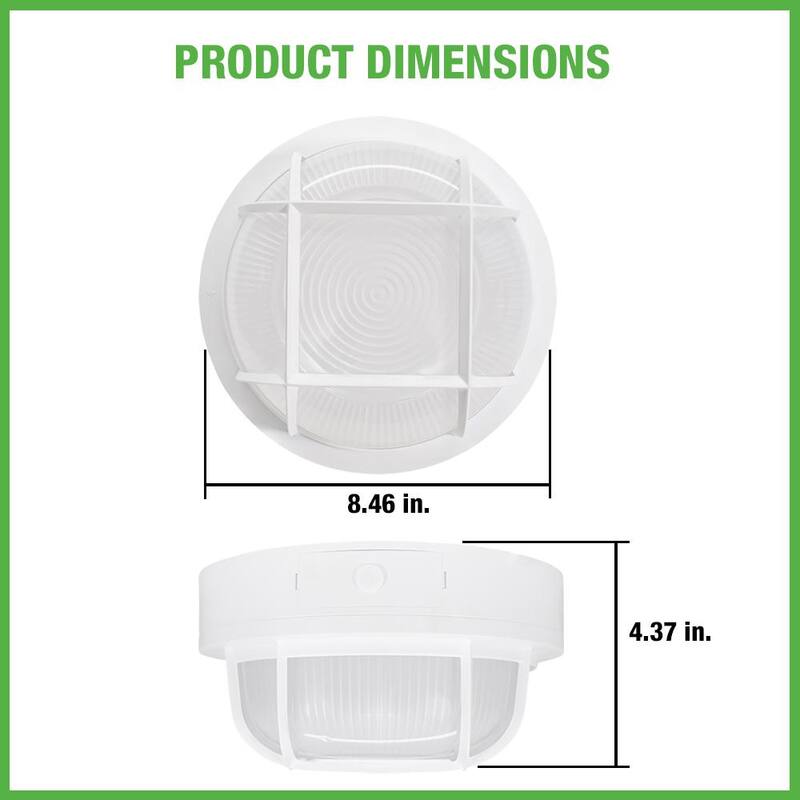 ETi 8.5 pulgadas de Luz empotrada de techo para exteriores LED redonda blanca con 3 opciones de temperatura de color, resistente a la intemperie y al óxido, 800 lúmenes - 504081020