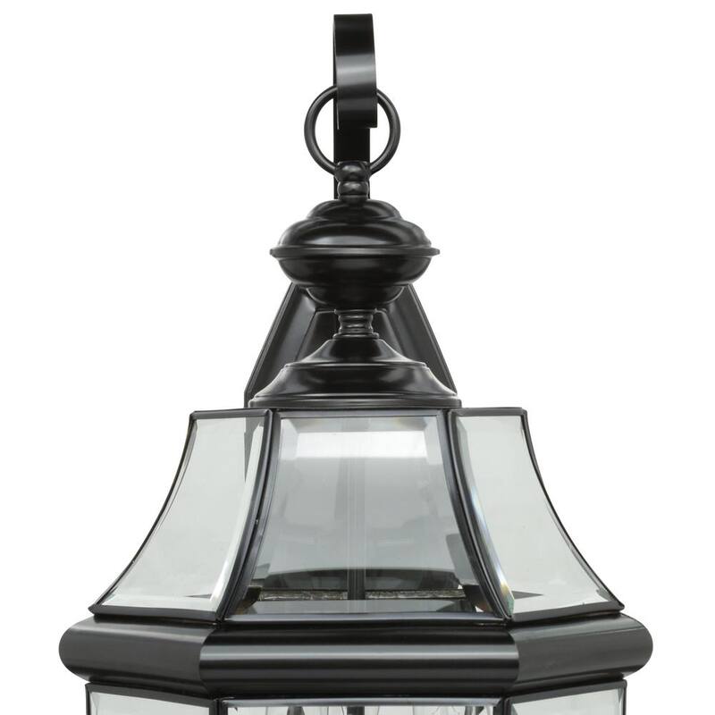 Iluminación de la generación Lancaster 3-Light Linterna de pared exterior tradicional negra - 8040-12