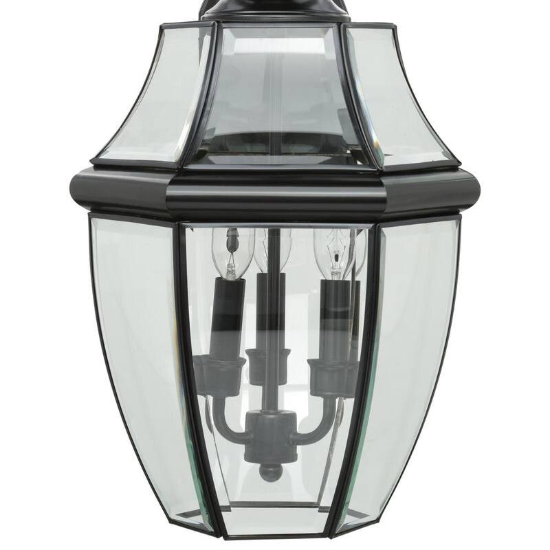Iluminación de la generación Lancaster 3-Light Linterna de pared exterior tradicional negra - 8040-12