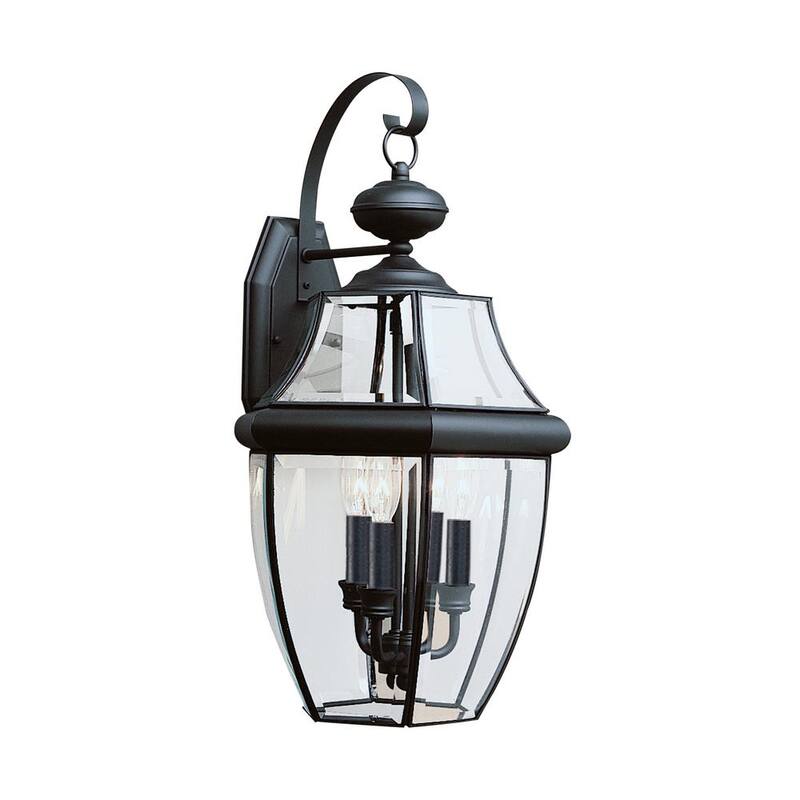 Iluminación de la generación Lancaster 3-Light Linterna de pared exterior tradicional negra - 8040-12