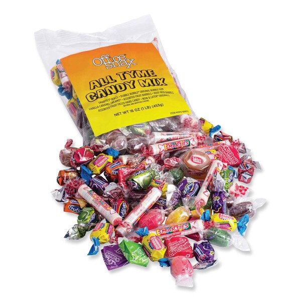 Office Snax. Variedad de dulces, Mezcla de dulces All Tyme, Bolsa de 1 lb - 00652