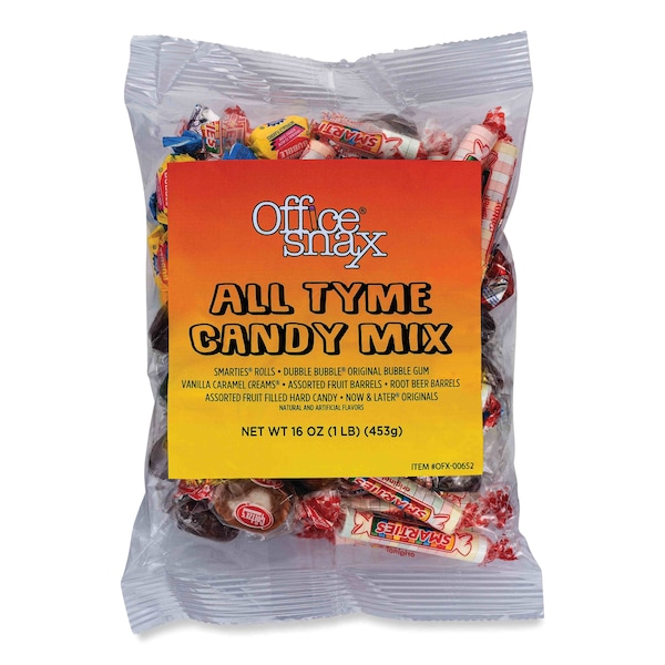 Office Snax. Variedad de dulces, Mezcla de dulces All Tyme, Bolsa de 1 lb - 00652
