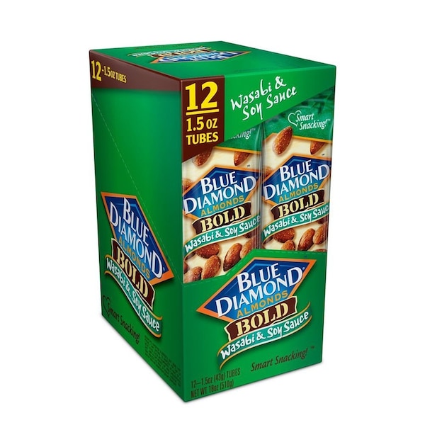 Almendras Blue Diamond Bold con Wasabi y Salsa de Soya en bolsa de 1.5 oz - 05230